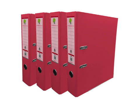 Techmakro KIT-0121 carpeta de cartón Carta Rojo, Anillo D, Almacenamiento, Cloruro de polivinilo (PVC)