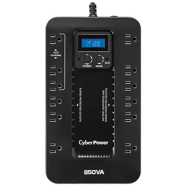 CyberPower EC850LCD sistema de alimentación ininterrumpida (UPS) Línea interactiva 0,85 kVA 510 W 12 salidas AC