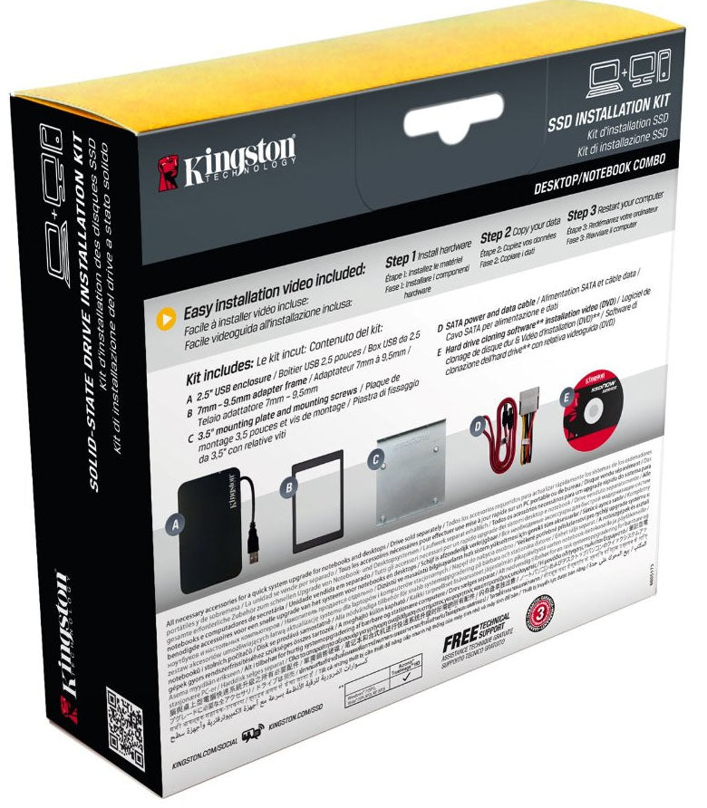 Kingston Technology SNA-B caja para disco duro externo Caja de disco duro (HDD) Negro 2.5"