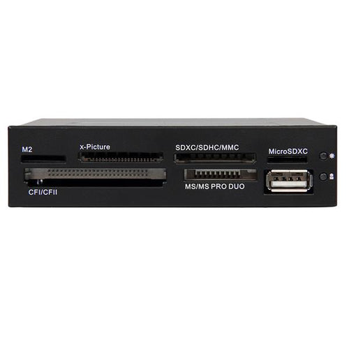 StarTech.com Adaptador Bahía Frontal 3.5in Lector para Tarjetas Memoria Flash SD CF SDHC XD M2 MS 22 en 1 Lector de tarj