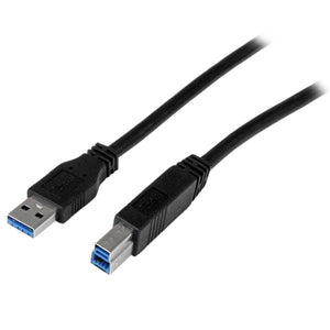 StarTech.com Cable Certificado 2m USB 3.0 Super Speed USB B Macho a USB A Macho Adaptador para Impresora - Negro Cables 