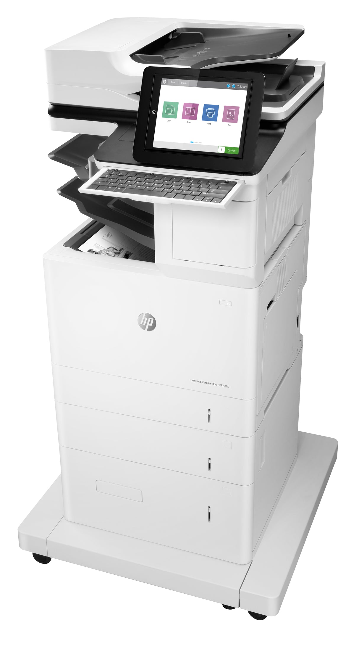 HP LaserJet Enterprise Flow LaserJet Enterprise M635z Multifunction Blanco y negro Impresora, Ethernet solamente; Copiadora, escáner