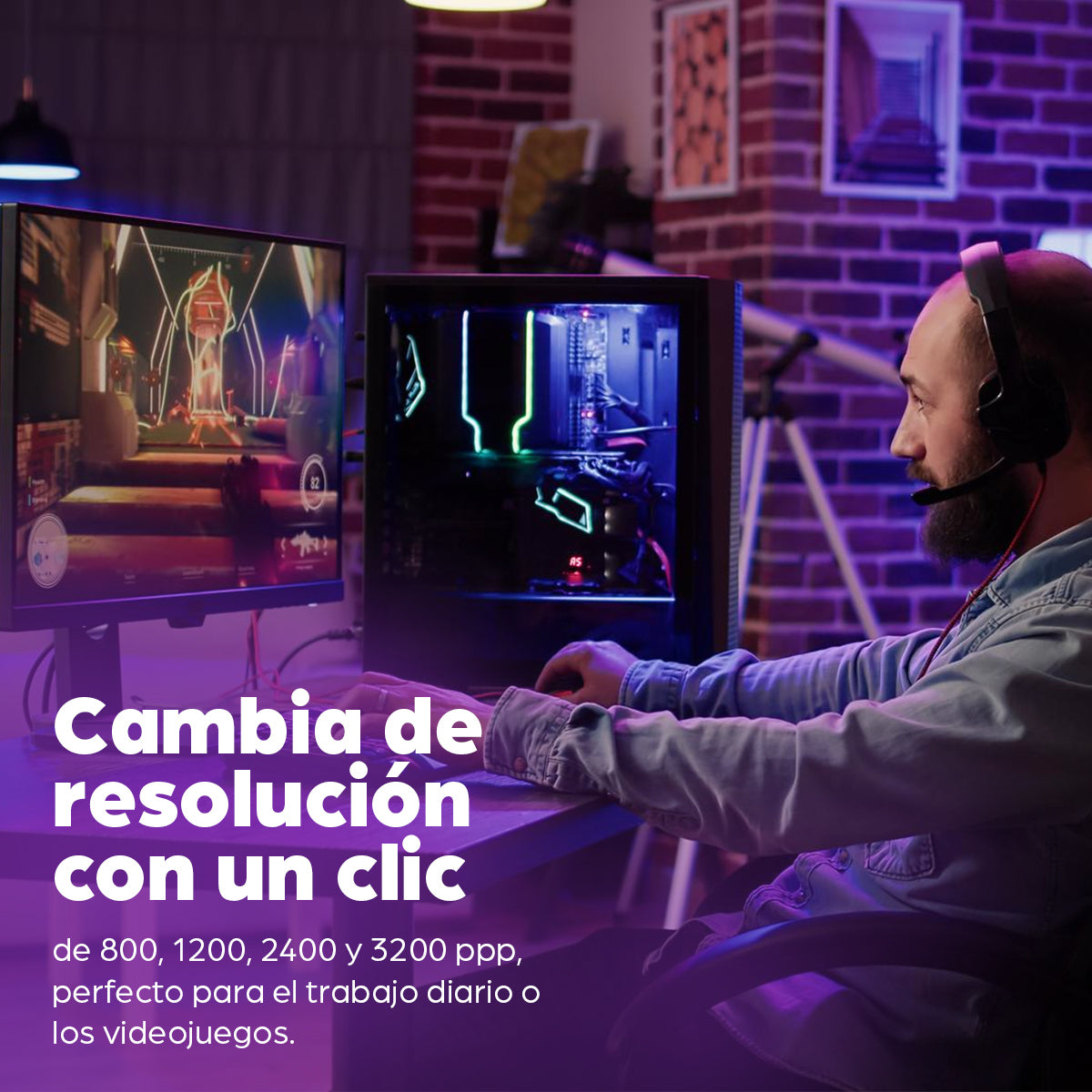 Manhattan Mouse óptico Gaming LED con cable, Diestro, USB tipo A, 3200 DPI