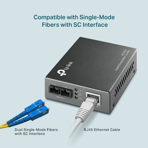 TP-Link MC210CS convertidor de red 1000 Mbit/s 1310 nm Modo Negro, IEEE 802.3ab, IEEE 802.3i, IEEE 802.3u