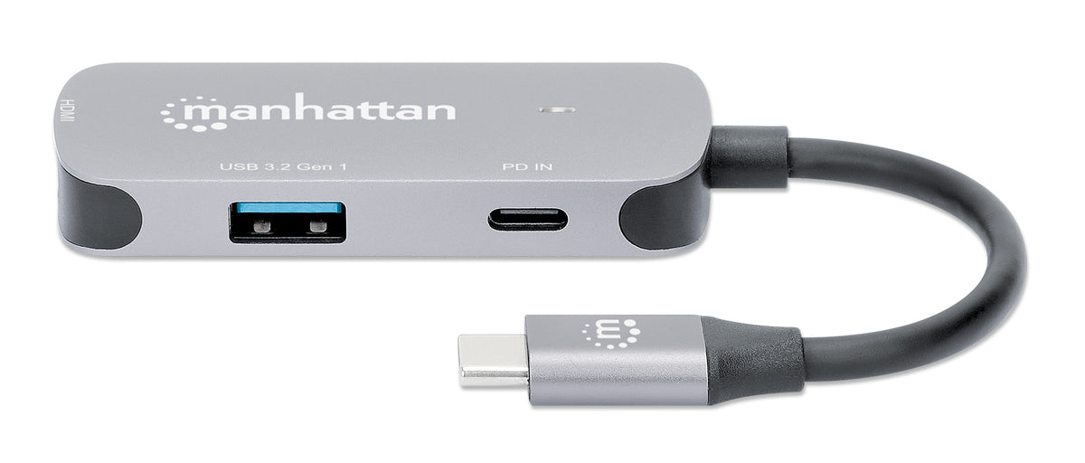 190299 - Manhattan Hub USB-C de 3 puertos ultra compacto, 3x USB-A (1x 5 Gbps USB 3.0 + 2x 480 Mbps USB 2.0),