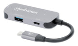 190299 - Manhattan Hub USB-C de 3 puertos ultra compacto, 3x USB-A (1x 5 Gbps USB 3.0 + 2x 480 Mbps USB 2.0),