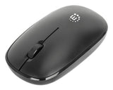 190312 - Manhattan Ratón óptico inalámbrico MW3050, negro, 1200 dpi, 2,4 GHz (hasta 10 m), USB, ambidiestro, 3 botones con rueda, receptor nano USB-A, pila AA incluida, base de baja fricción, garantía 3 años Ratón 1 Vertical Universal Óptico
