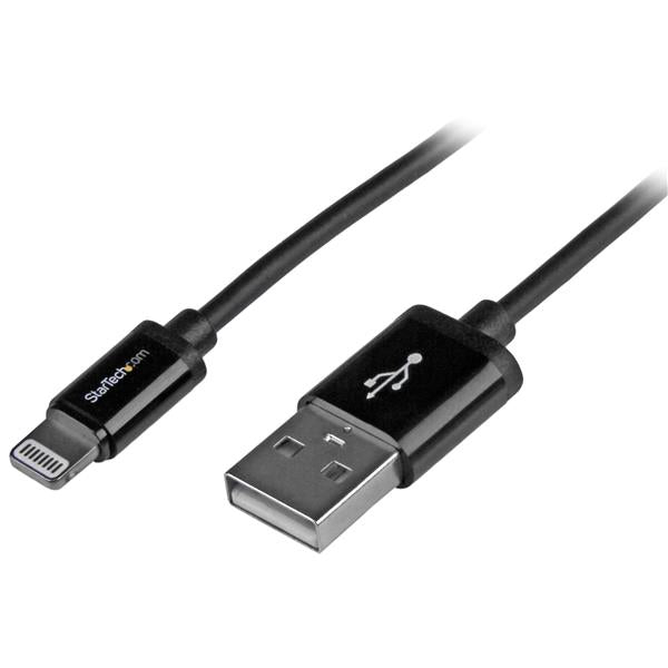 StarTech.com Cable Lightning a USB de 1m - Cable Cargador para iPhone / iPad / iPod - Cable de Carga Rápida - Certificación MFi de Apple - Negro Cable 1 m Lightning USB A Macho