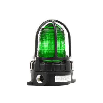 Luz de advertencia LED color Verde para ubicaciones peligrosas, montaje para superficies, 120/240Vca