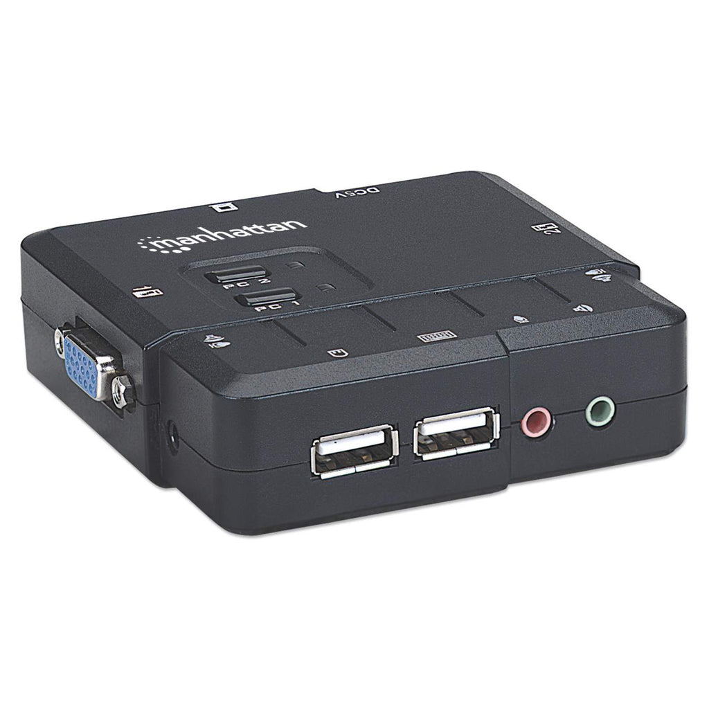Manhattan Switch KVM Compacto de 2 Puertos interruptores kvm 2 USB USB VGA