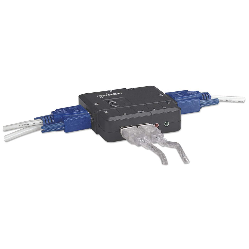 Manhattan Switch KVM Compacto de 2 Puertos interruptores kvm 2 USB USB VGA