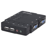 Manhattan Switch KVM Compacto 4 Puertos interruptores kvm 4 USB USB VGA