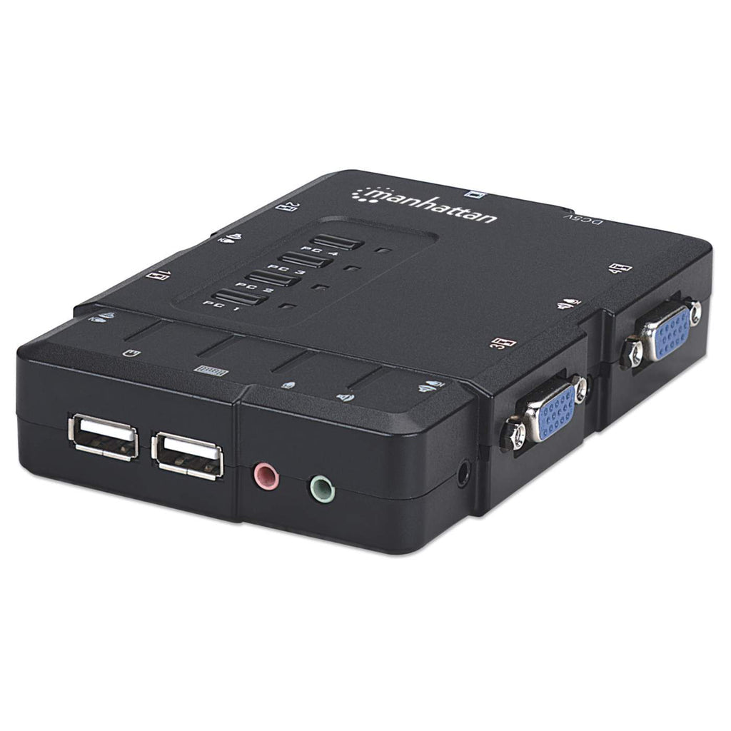 Manhattan Switch KVM Compacto 4 Puertos interruptores kvm 4 USB USB VGA