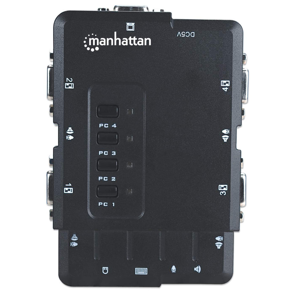 Manhattan Switch KVM Compacto 4 Puertos interruptores kvm 4 USB USB VGA