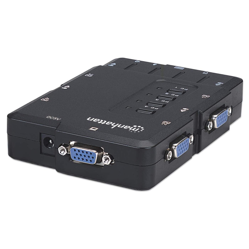 Manhattan Switch KVM Compacto 4 Puertos interruptores kvm 4 USB USB VGA