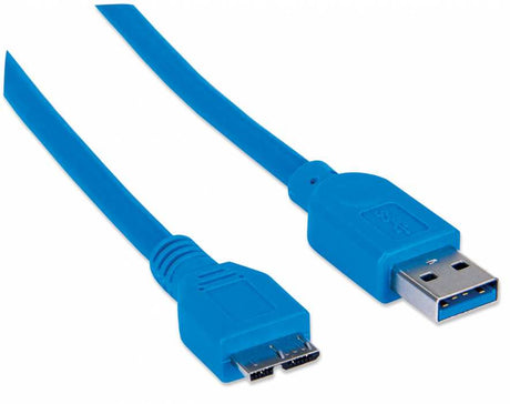 Manhattan Cable para Dispositivos USB Micro-B de SúperVelocidad, USB 3.2 Gen 1 (3.1 Gen 1), Macho/Macho, Azul