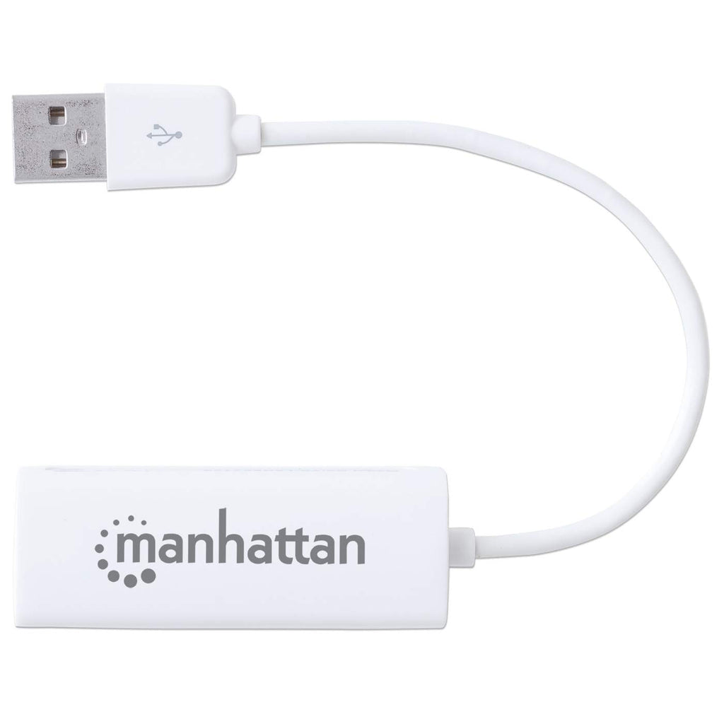 Manhattan Adaptador de red Fast Ethernet USB-A, 10/100 Mbps, 480 Mbps (USB 2.0), RJ45, blanco, 3 años de garantía tarjetas de red Alámbrico USB Ethernet 1