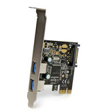 StarTech.com Adaptador Tarjeta Controladora PCI Express PCI-E 2 Puertos USB 3.0 con Alimentación SATA Tarjetas y adaptad