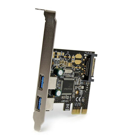 StarTech.com Adaptador Tarjeta Controladora PCI Express PCI-E 2 Puertos USB 3.0 con Alimentación SATA Tarjetas y adaptad
