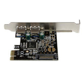 StarTech.com Adaptador Tarjeta Controladora PCI Express PCI-E 2 Puertos USB 3.0 con Alimentación SATA Tarjetas y adaptad