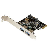 StarTech.com Adaptador Tarjeta Controladora PCI Express PCI-E 2 Puertos USB 3.0 con Alimentación SATA Tarjetas y adaptad
