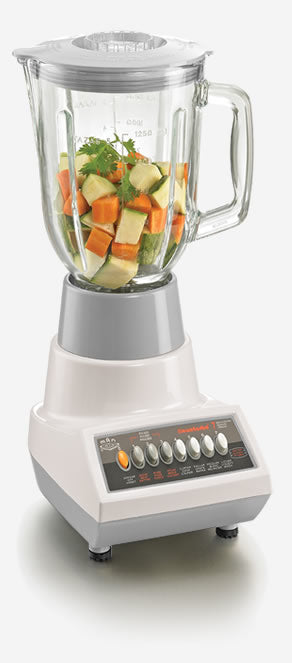 MAN LP00507VBL114 licuadora 1.5 L Batidora de mesa 550 W Metálico, Transparente, Blanco, Función de pulso, Picahielos