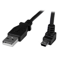 StarTech.com Cable Adaptador 1m USB A Macho a Mini USB B Macho Acodado en Ángulo hacia Arriba Cable USB 2.0 USB A Mini-USB B Macho/Macho