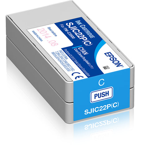 Epson SJIC22P(C): Ink cartridge for ColorWorks C3500 (Cyan) Cartucho de Tinta 1 pieza(s) Original Cian Epson
