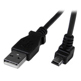 StarTech.com Cable Adaptador 2m USB A Macho a Mini USB B Macho Acodado en Ángulo hacia Abajo Cable USB 2.0 USB A Mini-USB B Macho