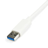 StarTech.com Adaptador Tarjeta de Red NIC Externa USB 3.0 de 1 Puerto Gigabit Ethernet RJ45 y Puerto USB - Blanco Tarjet