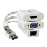 StarTech.com Juego de Adaptadores para MacBook Air - Mini DisplayPort a VGA / HDMI - USB 3.0 a Ethernet Gigabit Adaptado