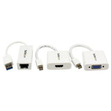 StarTech.com Juego de Adaptadores para MacBook Air - Mini DisplayPort a VGA / HDMI - USB 3.0 a Ethernet Gigabit Adaptado