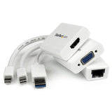 StarTech.com Juego de Adaptadores para MacBook Air - Mini DisplayPort a VGA / HDMI - USB 3.0 a Ethernet Gigabit Adaptado