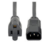 Tripp Lite P002-001-10A Cable de Alimentación de CA para Computadora NEMA 5-15R a C14 - 10A, 125V, 18 AWG, 30.5 cm [1 pi