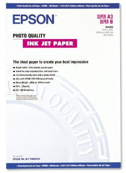 Epson Photo Quality, DIN A3+, 102g/m² A3+ Blanco Opaco, S041069-L | Papel fotográfico
