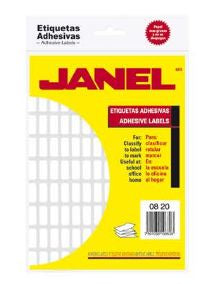 Etiqueta blanca JANEL clasica no. 4 con