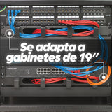 Intellinet Panneau de gestion des câbles 19", 1U, 4 anneaux plastiques courts, noir Accesorios para rack Panel de g