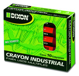 Crayón de Cera Industrial  Dixon Rojo Caja con 10 Piezas