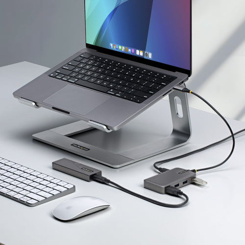 StarTech.com Hub USB-C de 4 Puertos USB-A - Ladrón USB USB Tipo C a USB-A - Concentrador USB 3.0 Portátil de 5Gb - Alime