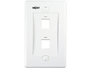 Placa de Pared Nexxt 2 Salidas RJ45, Color Blanco, 1Gbps Ethernet, Montaje en Pared