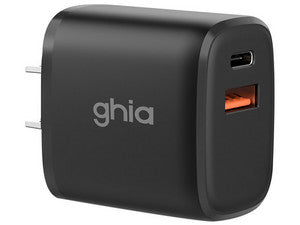 Cargador de pared Ghia GAC-243, carga rápida, USB-C, USB 3.0, 30W