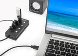 Manhattan 180887 nodo concentrador USB 3.2 Gen 1 (3.1 Gen 1) Type-A 5000 Mbit/s Negro, Acrilonitrilo butadieno estireno (ABS)