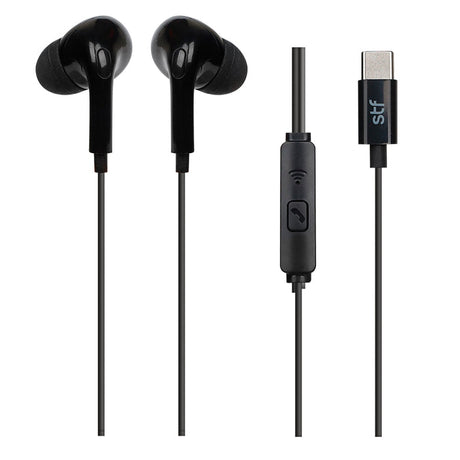 STF ST-E60969 audífono y auriculare Auriculares Alámbrico Intra auditivo Llamadas/Música USB Tipo C Negro