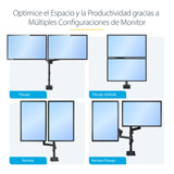 StarTech.com Brazo de Soporte para Dos Monitores - Base Soporte de Movimiento Articulado y Altura Ajustable para 2 Monit