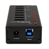 StarTech.com Hub Concentrador USB 3.0 (5Gbps) de 4 Puertos y 3 Puertos de Carga USB ( 2x 1A y 1x 2A) - Ladrón con Carcas
