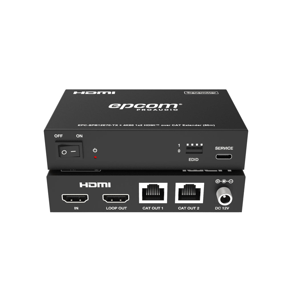 Epcom EPC-SPB12E70 extensor audio/video Transmisor y receptor de señales AV Negro