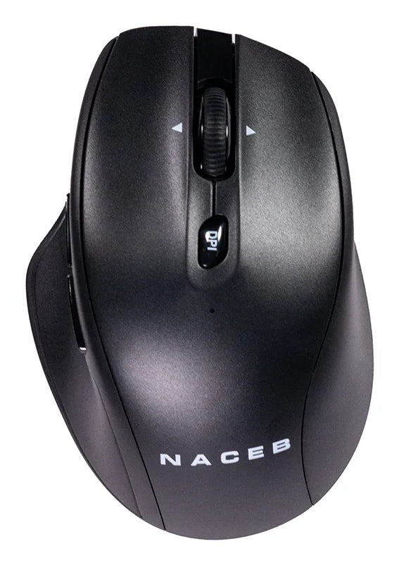 Naceb Technology Na-0139 ratón Diestro RF inalámbrico 1600 DPI, Negro, Na-0139N