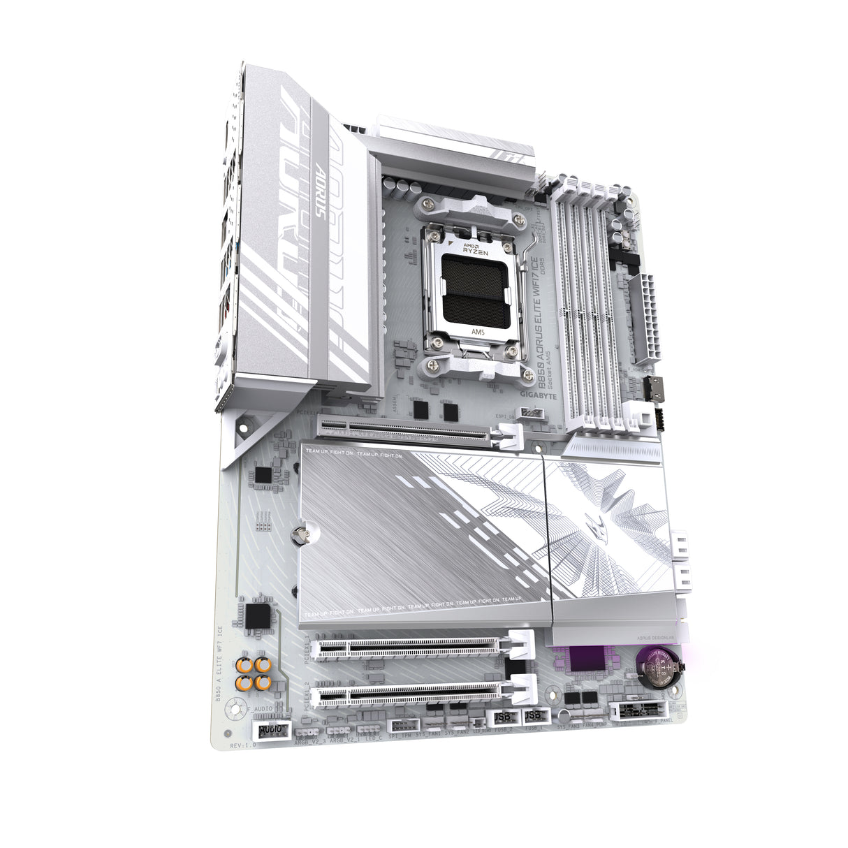 GIGABYTE B850 AORUS ELITE WIFI7 ICE Placa Base - Procesadores AMD Ryzen Serie 9000, VRM digital de 14+2+2 fases, hasta 8200MHz DDR5 (OC), 1xPCIe 5.0 + 2xPCIe 4.0 M.2, LAN 2.5, WIFI 7, USB 3.2 Gen 2x2 placas base AMD Zócalo AM5 Zócalo AM5 DDR5-SDRAM