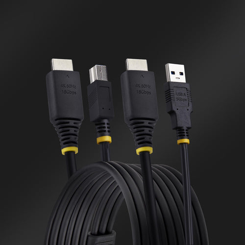 StarTech.com Cable KVM HDMI y USB 3.0 5Gbps de 3m - 4K 60Hz - Cable Combo HDMI 2.0 y USB para Switch Conmutador KVM Cabl