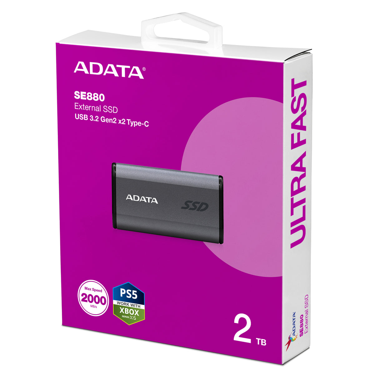 ADATA SE880 unidades externas de estado sólido 2 GB 2000 MB/s 2000 MB/s USB Tipo C